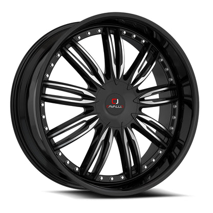 CAVALLO CLV-54 18X8 35 4X100/4X114.3 GLOSS BLACK & MACHINED