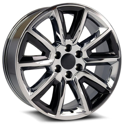 O.E. REVOLUTION C-08 24X10 31 6X139.7 CHROME + BLACK INSERTS