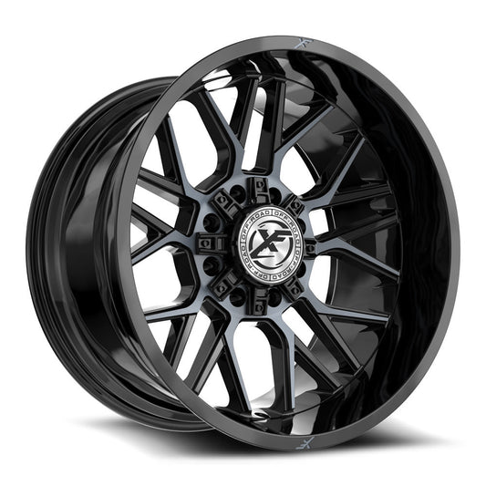 XF Off-Road XF-235 20x10 -24 8x165.1/8x170 Gloss Black & Machined Titanium Double Dark Tint XF-235201081651170-24BMTDT