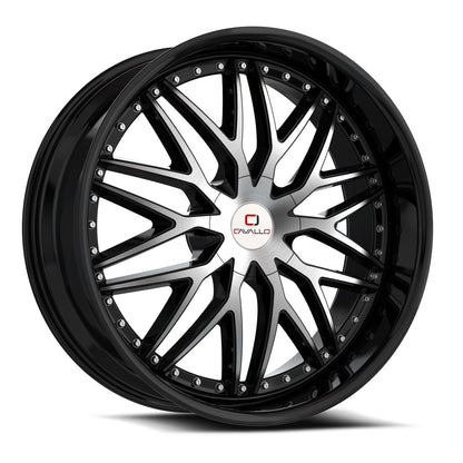 CAVALLO CLV-46 22X8.5 38 5X114.3/5X120 GLOSS BLACK & MACHINED