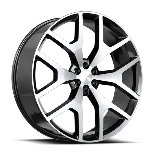 O.E. REVOLUTION G-04 22X9 31 6X139.7 GLOSS BLACK & MACHINED