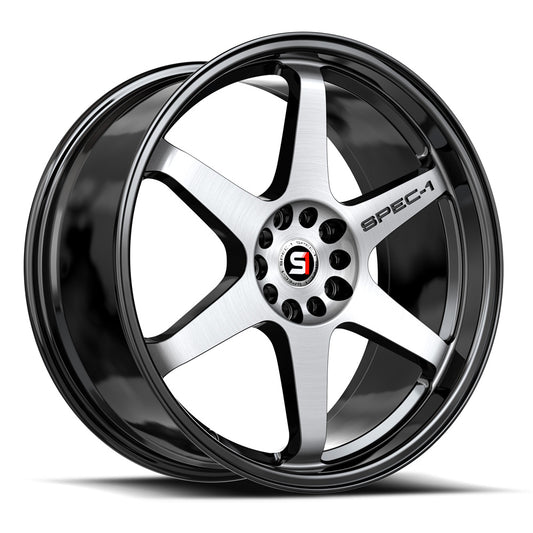 Spec-1 SPT-33 18x8.5 38 5x114.3/5x120 Gloss Black & Machined SPT-3318853838BM
