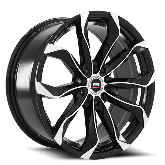 Spec-1 SP-44 18x8.5 40 4x100/4x114.3 Gloss Black & Machined SP441885940BM
