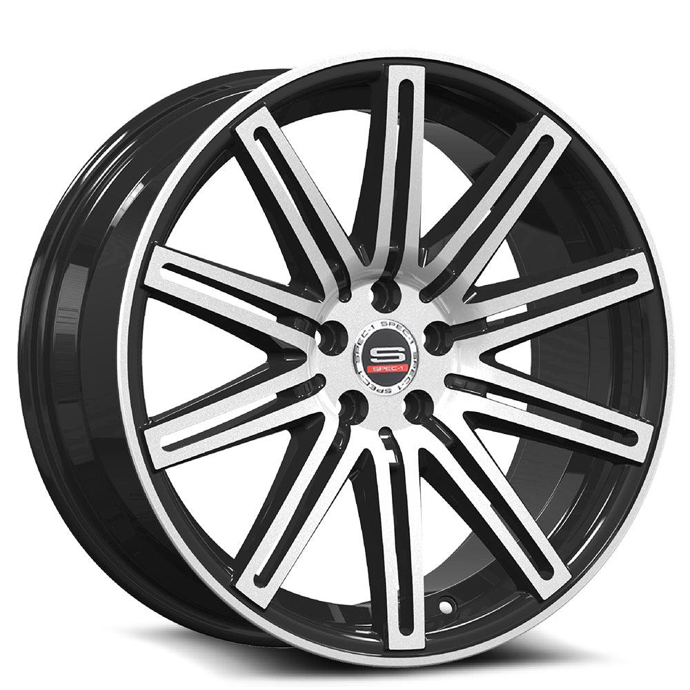 SPEC-1 SP-48 18X8 35 5X114.3/5X120 GLOSS BLACK & MACHINED