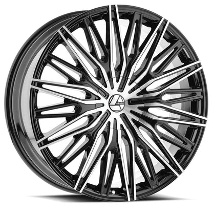 AZARA AZA-522 22X9.5 25 6X135/6X139.7 GLOSS BLACK & MACHINED