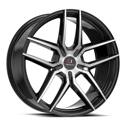 CAVALLO CLV-55 18X8 35 5X112/5X114.3 GLOSS BLACK & MACHINED