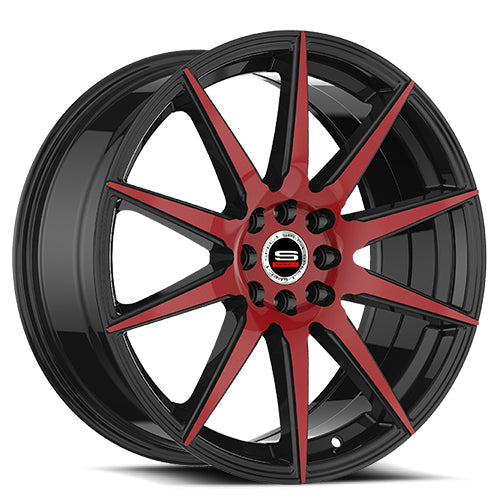 SPEC-1 SP-51 20X8.5 38 5X114.3/5X120 GLOSS BLACK & RED MACHINED