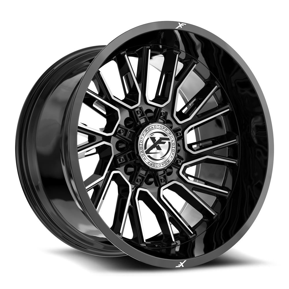 XF Off-Road XF-230 22x10 -18 8x165.1/8x180 Gloss Black & Machined XF-230221081651180-18BM