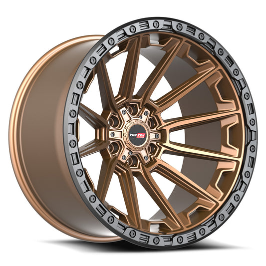 Vortek VRT-601 22x10 -12 6x135/6x139.7 Matte Bronze With Black Bead Ring 601221057-12MZBR