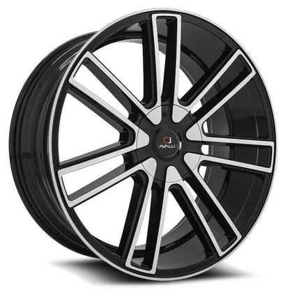 CAVALLO CLV-21 20X8.5 35 5X108/5X114.3 GLOSS BLACK & MACHINED