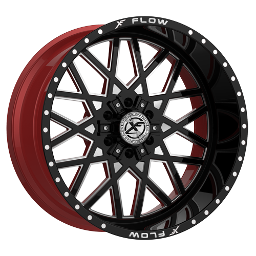 XFX Flow XFX-307 24x14 -76 6x135/6x139.7 Gloss Black & Milled With Red Inner XFX-N-307241461351397-76GBRWMW