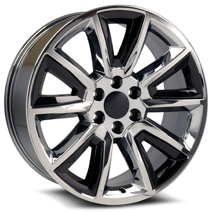 O.E. REVOLUTION C-08 22X9 31 6X139.7 CHROME + BLACK INSERTS
