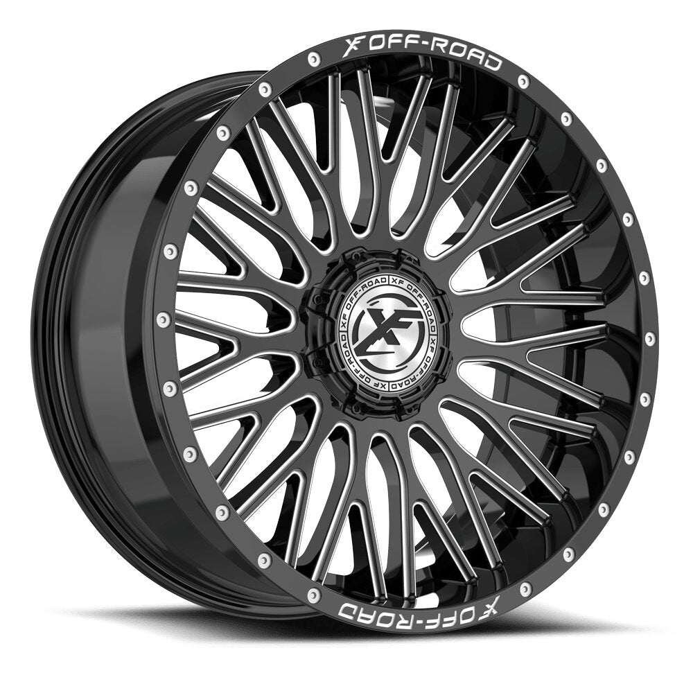 XF Off-Road XF-241 20x10 -12 5x127/5x139.7 Gloss Black & Milled XF-241201043-12GBM-V