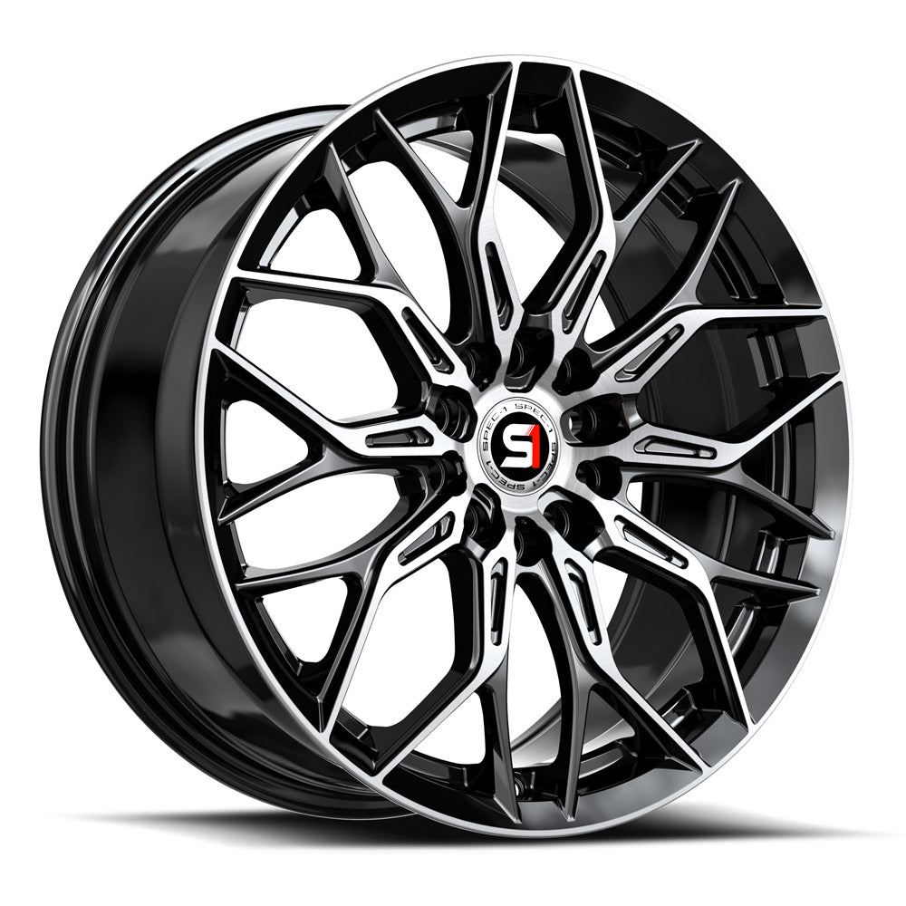Spec-1 SP-57 17x7.5 42 5x100/5x114.3 Gloss Black & Machined SP-5717752342BM
