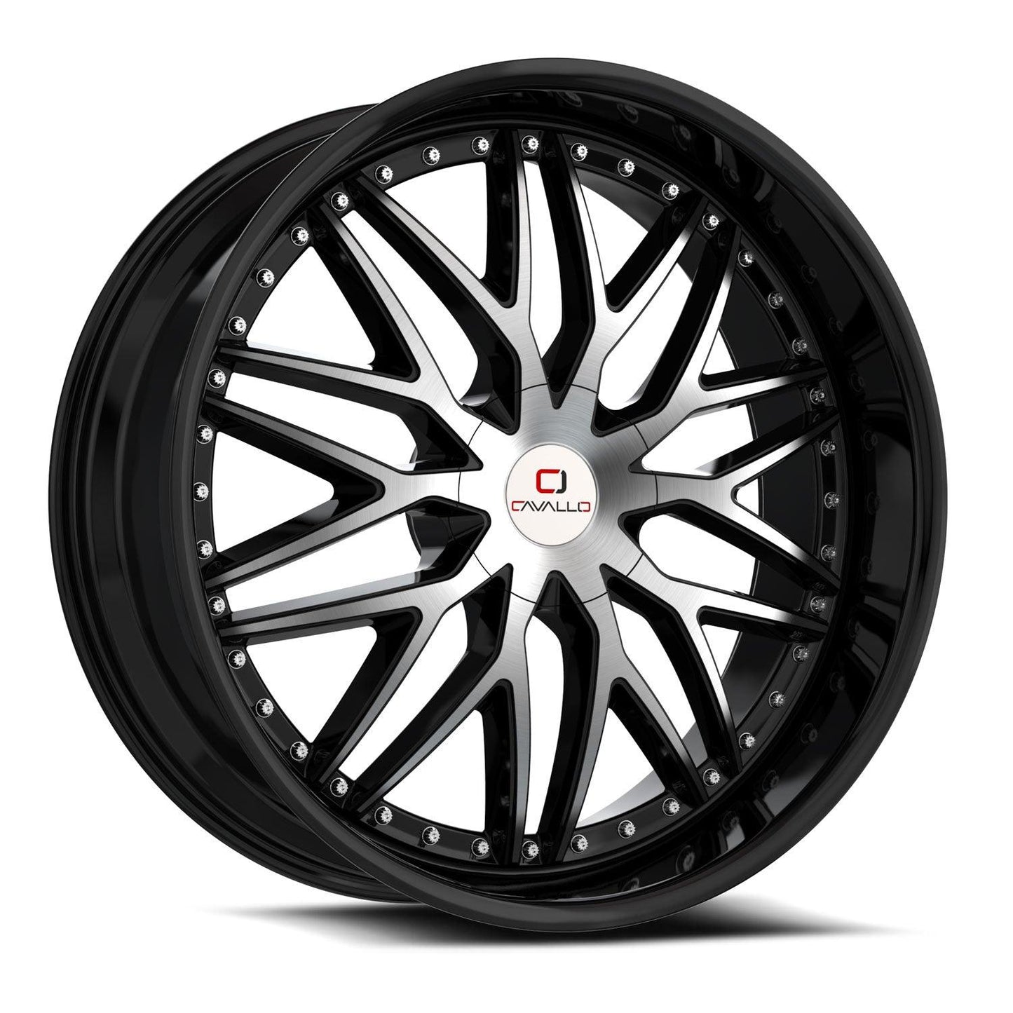 CAVALLO CLV-46 18X8 35 5X110/5X114.3 GLOSS BLACK & MACHINED