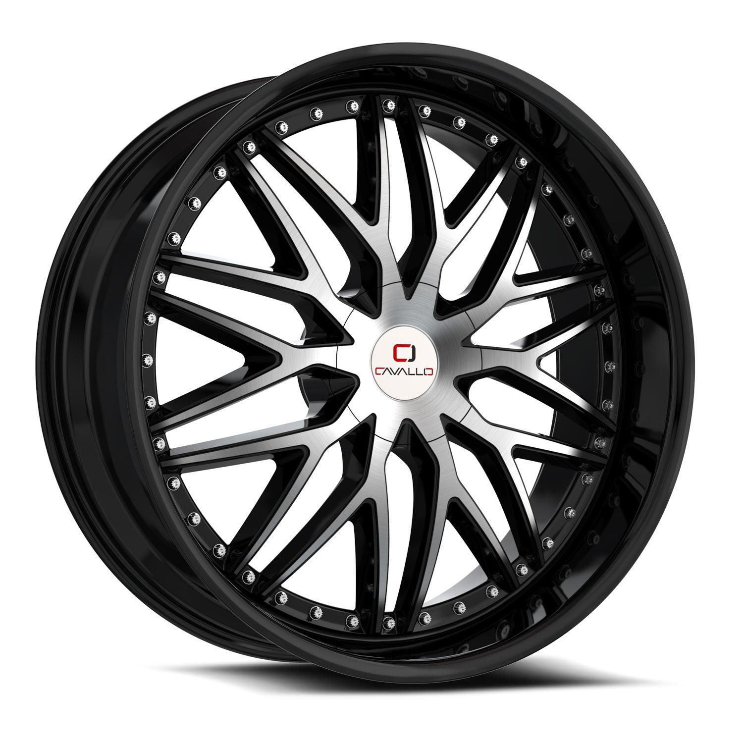 CAVALLO CLV-46 18X8 35 5X110/5X114.3 GLOSS BLACK & MACHINED