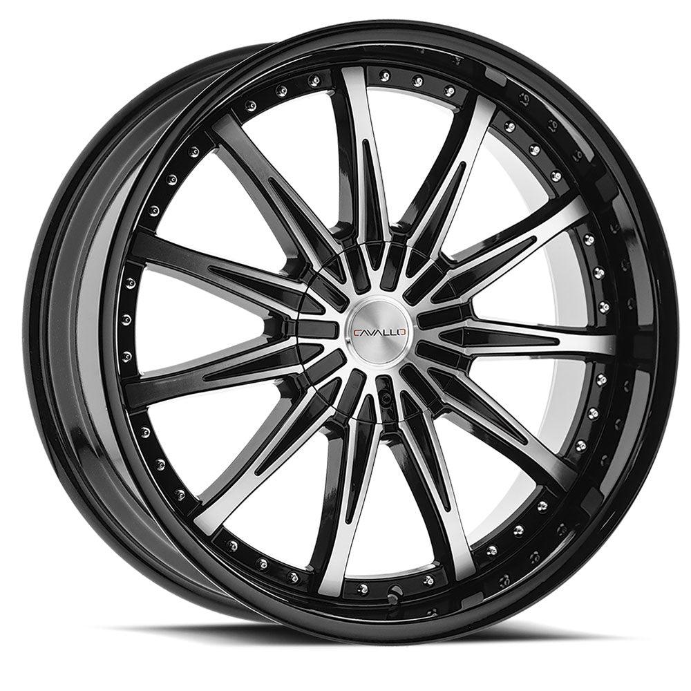 CAVALLO CLV-35 22X9.5 15 5X115/5X139.7 GLOSS BLACK & MACHINED