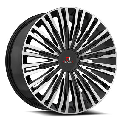 CAVALLO CLV-48 22X9.5 25 6X135/6X139.7 GLOSS BLACK & MACHINED