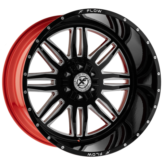 XFX Flow XFX-303 26x12 -44 6x135/6x139.7 Gloss Black & Milled With Red Inner XFX-N-303261261351397-44GBRWMW