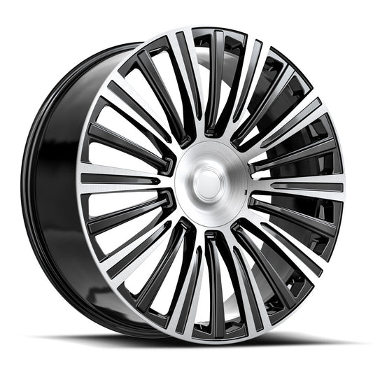 O.E. REVOLUTION CAD-35 22X9 31 6X139.7 GLOSS BLACK & MACHINED