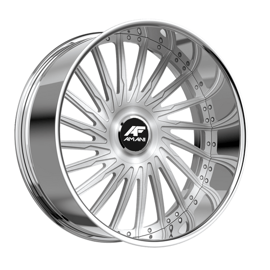 Amani Cultura-R 22x9 32 5x112/5X114.3 Brush Center Chrome Lip CUL2292536R70F32BCX