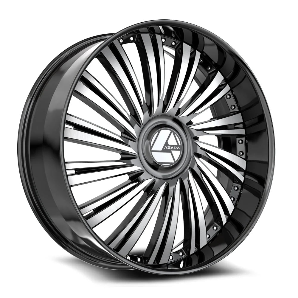 AZARA AZX-102 20X8.5 35 5X112/5X114.3 GLOSS BLACK & MACHINED