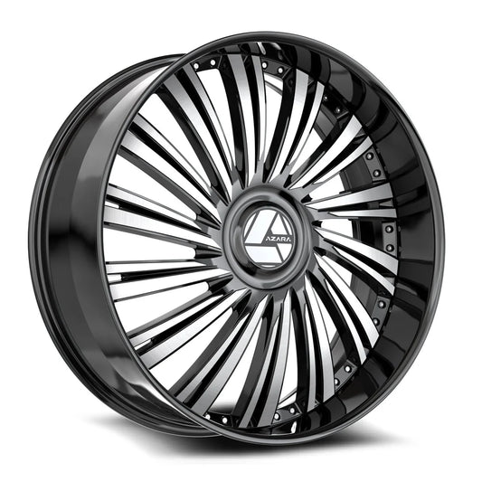 AZARA AZX-102 20X8.5 35 5X112/5X114.3 GLOSS BLACK & MACHINED