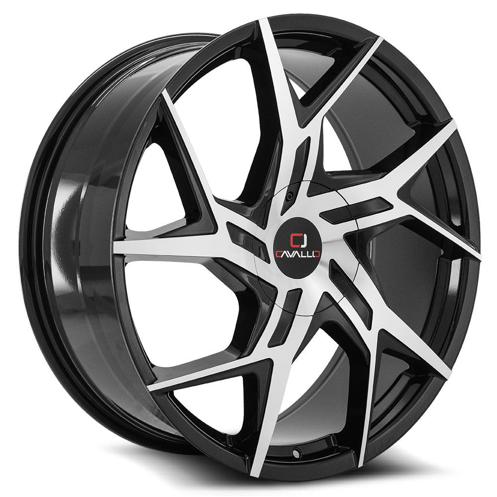 CAVALLO CLV-26 20X8.5 35 5X110/5X114.3 GLOSS BLACK & MACHINED