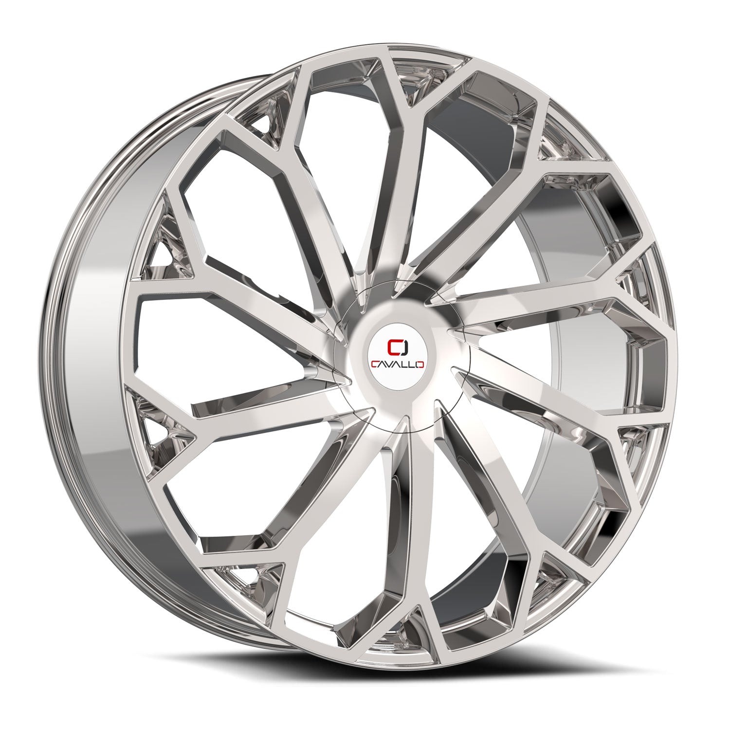Cavallo CLV-51 22x9.5 15 Blank 5x/6x Nano Chrome CLV-512295BLANK+15NC