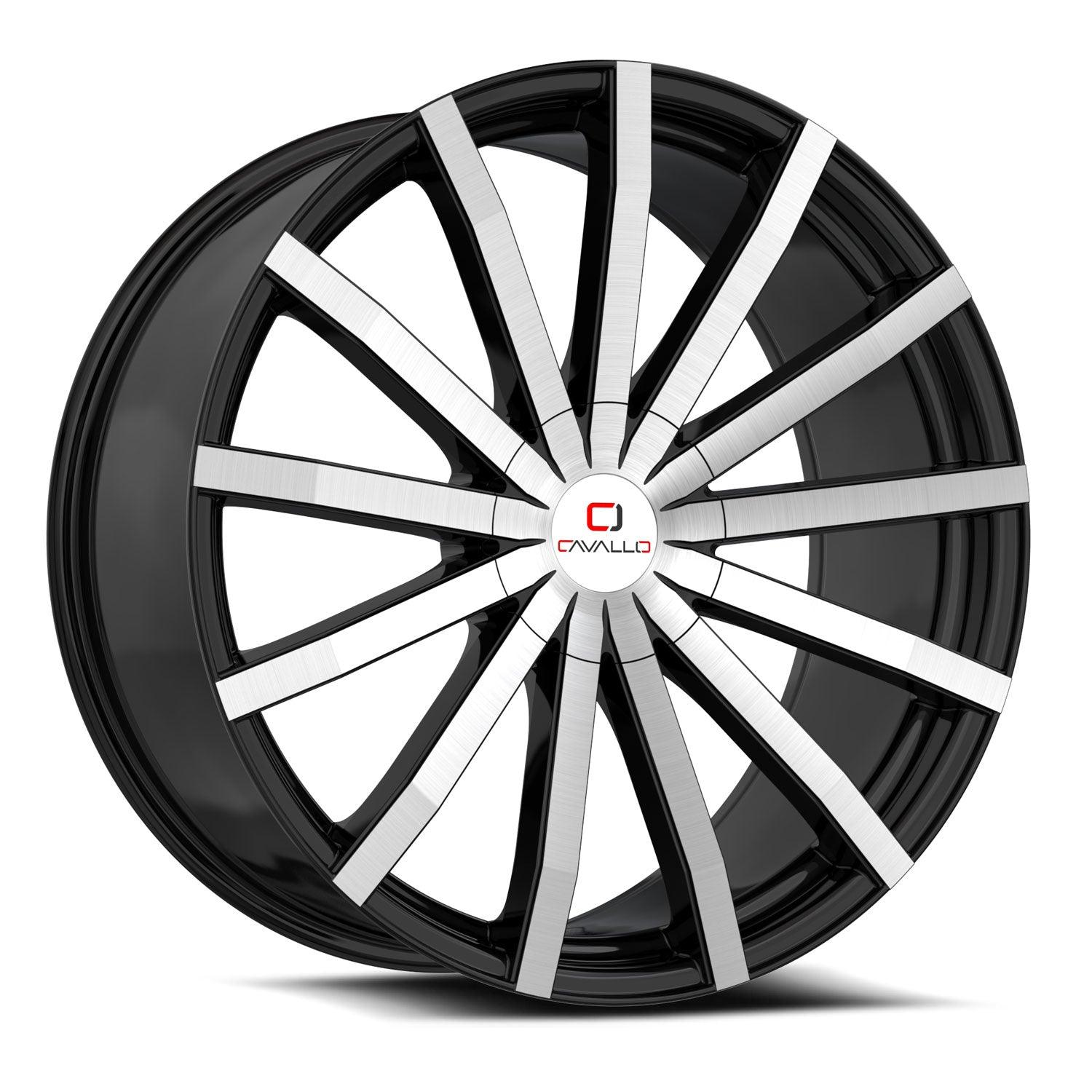 CAVALLO CLV-52 20X8.5 35 5X110/5X114.3 GLOSS BLACK & MACHINED