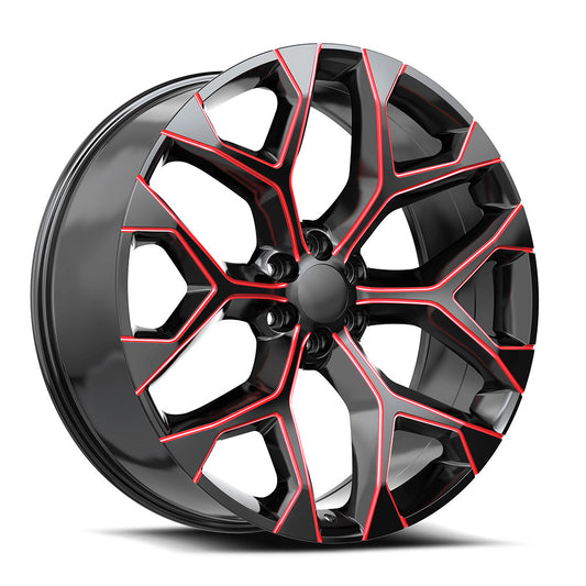 O.E. REVOLUTION G-09 24X10 24 6X139.7 GLOSS BLACK & RED MILLED
