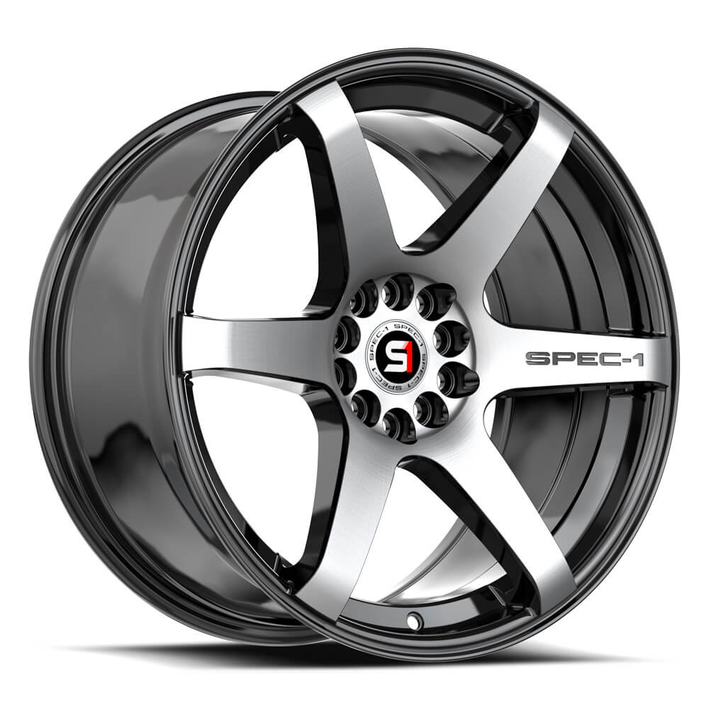 Spec-1 SPT-32 17x8 42 5x114.3/5x120 Gloss Black & Machined SPT-321783842BM
