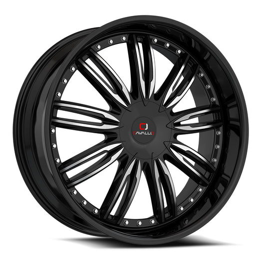 CAVALLO CLV-54 18X8 35 5X112/5X114.3 GLOSS BLACK & MACHINED