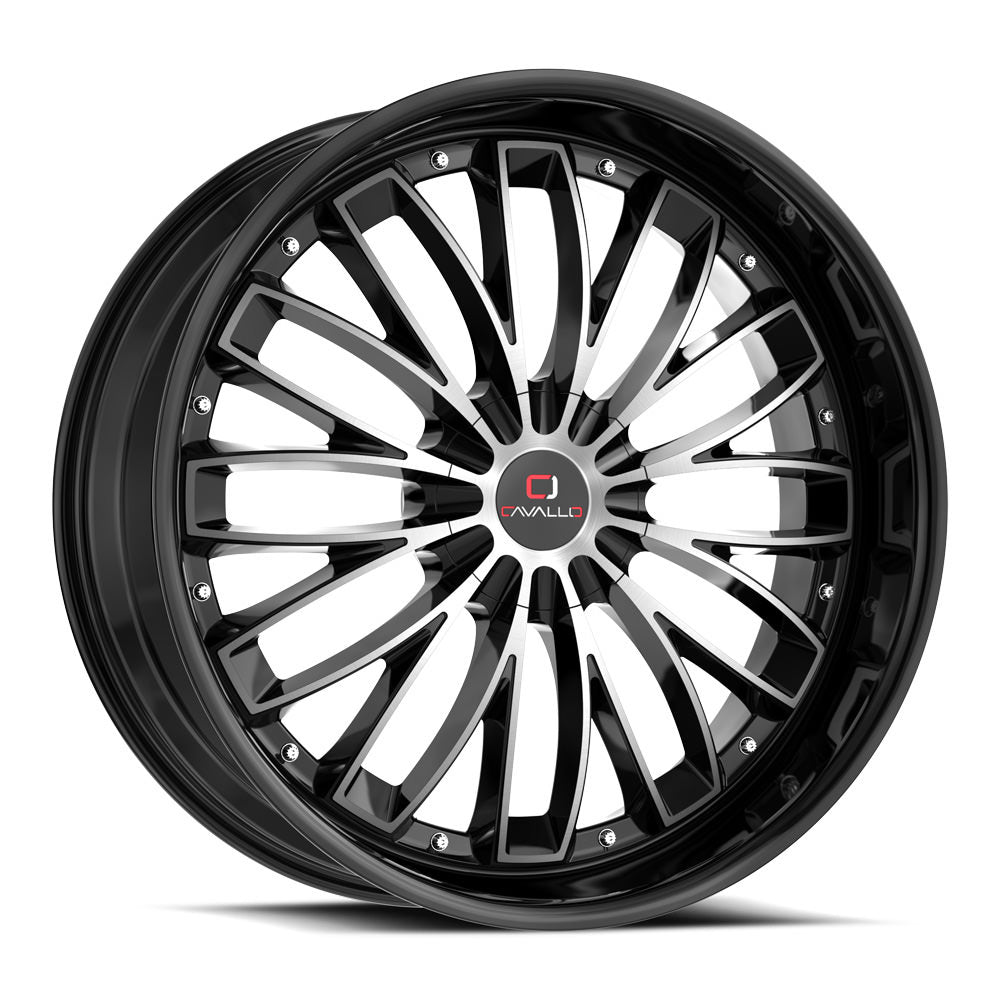 CAVALLO CLV-42 22X9.5 18 BLANK GLOSS BLACK & MACHINED