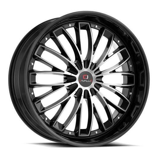 CAVALLO CLV-42 22X9.5 18 BLANK GLOSS BLACK & MACHINED