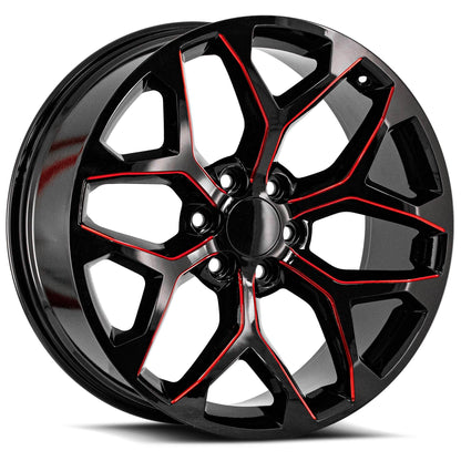 O.E. REVOLUTION G-09 26X10 31 6X139.7 GLOSS BLACK & RED MILLED