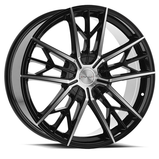 Cavallo CLV-39 20x8.5 35 5x112/5x114.3 Gloss Black & Machined CLV-39208551121143+35BM