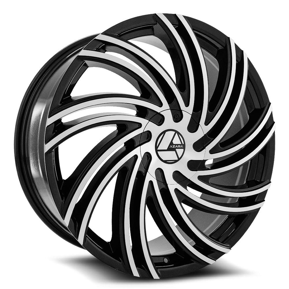 AZARA AZA-514 22X9.5 25 6X135/6X139.7 GLOSS BLACK & MACHINED