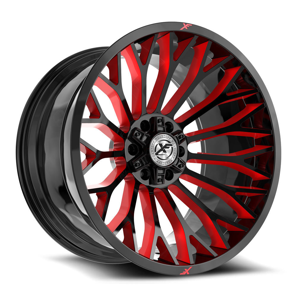 XF Off-Road XF-237 24x12 -44 5x127/5x139.7 Gloss Black & Red Milled XF-237241251271397-44GBRM