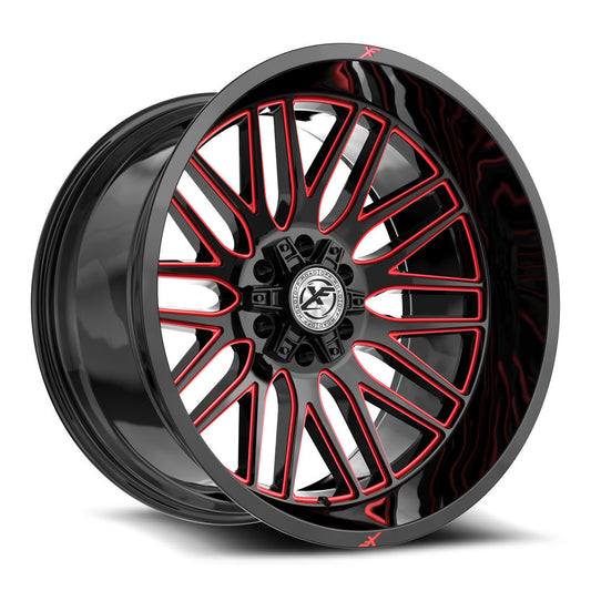 XF Off-Road XF-240 20x9 0 5x127/5x139.7 Gloss Black & Red Milled XF-240209051271397+0GBRM