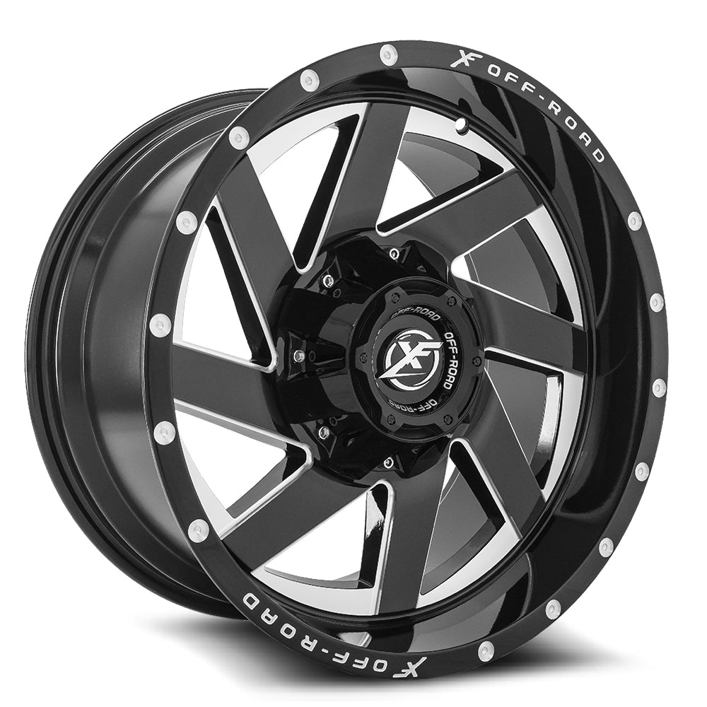 XF Off-Road XF-205 20x12 -44 6x135/6x139.7 Gloss Black & Milled XF-205201261351397-44GBML