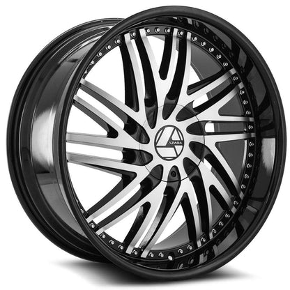 AZARA AZA-509 22X9.5 25 6X135/6X139.7 GLOSS BLACK & MACHINED