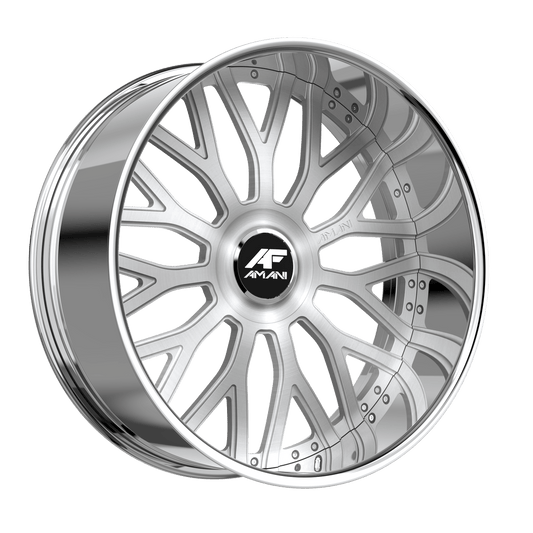 Amani Sorleno 22x10 38 5x112/5x120 Brush Center Chrome Lip SOR221043316R38BCX