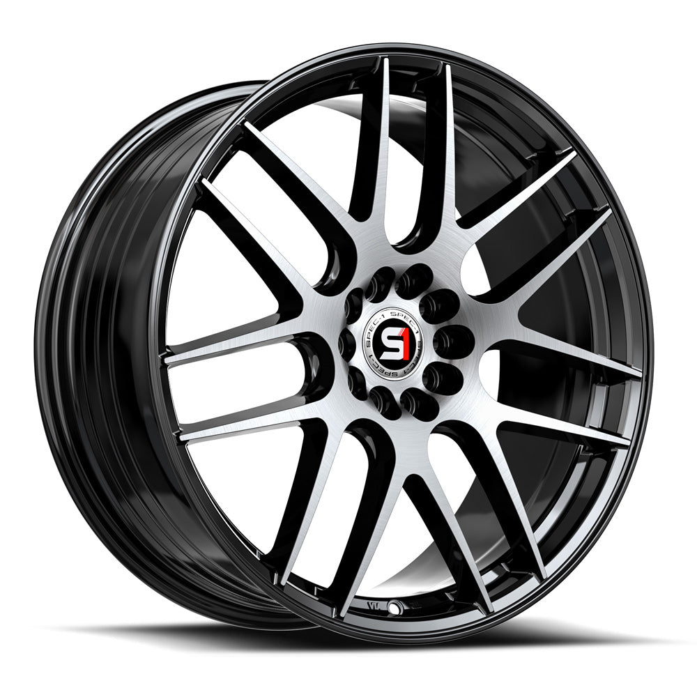 Spec-1 SP-65 18x8 34 5x114.3/5x120 Gloss Black & Machined SP-651883834BM