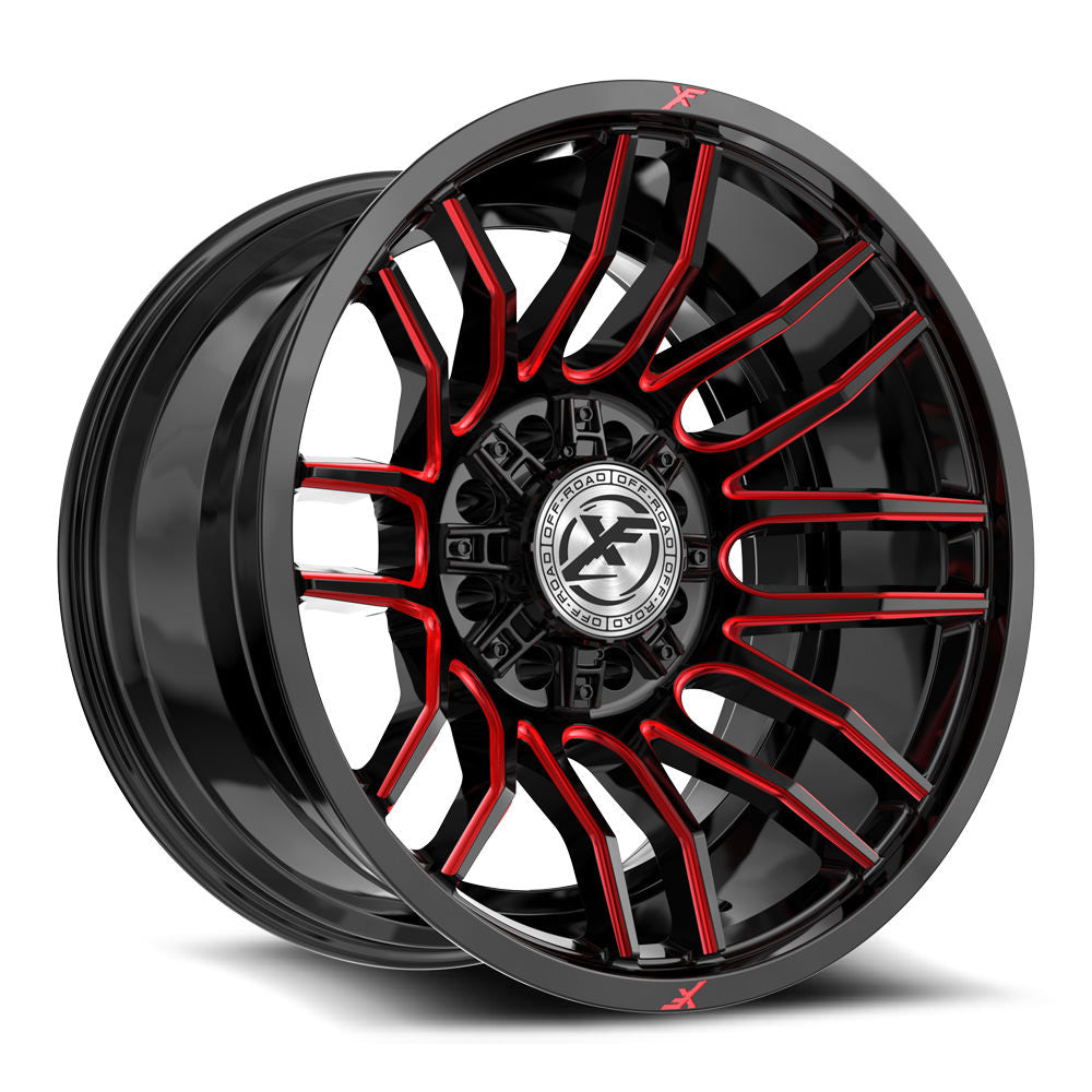 XF Off-Road XF-232 20x10 -24 8x165.1/8x170 Gloss Black & Red Milled XF-232201081651170-24GBRM
