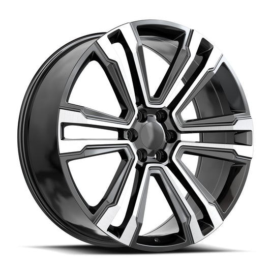O.E. REVOLUTION G-10 26X10 24 6X139.7 GLOSS BLACK & MACHINED