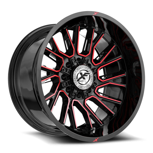 XF Off-Road XF-230 20x10 -12 8x165.1/8x170 Gloss Black & Red Machined XF-230201081651170-12BMR