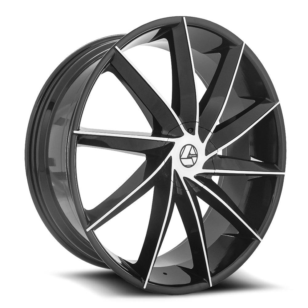 AZARA AZA-506 26X9.5 34 5X115/5X120 GLOSS BLACK & MACHINED