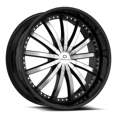 CAVALLO CLV-53 22X8.5 38 5X114.3/5X120 GLOSS BLACK & MACHINED