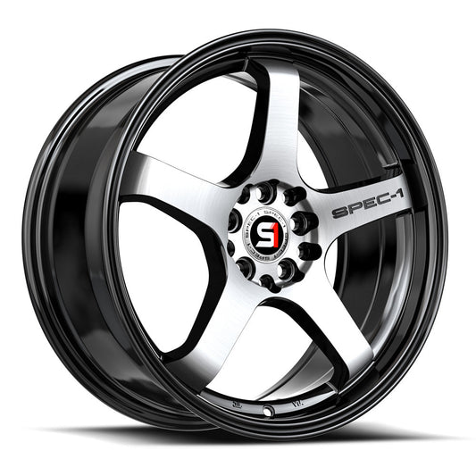 SPEC-1 SPT-31 18X8.5 38 5X110/5X114.3 GLOSS BLACK & MACHINED